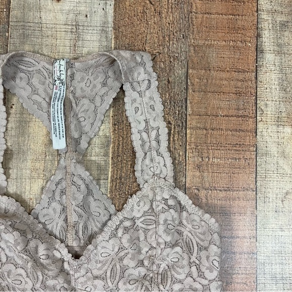 Free People Intimately Small Lace Nude Bralette Racerback T Back Boho - Picture 6 of 6